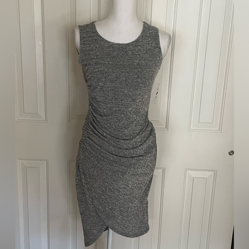 Bar lll Dress Sleeveless Grey Heather Jersey Fabric Stretch NWT Large